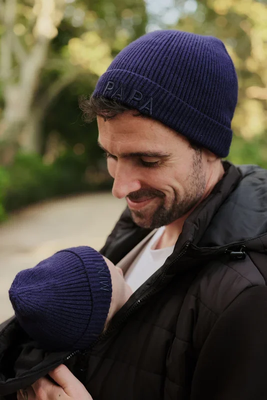 DAD & MINI Hat Set Soft Knit navy