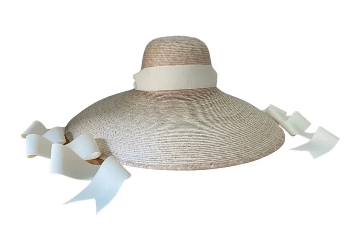 Daisy Sun Hat – Long Ivory Grosgrain Ribbon