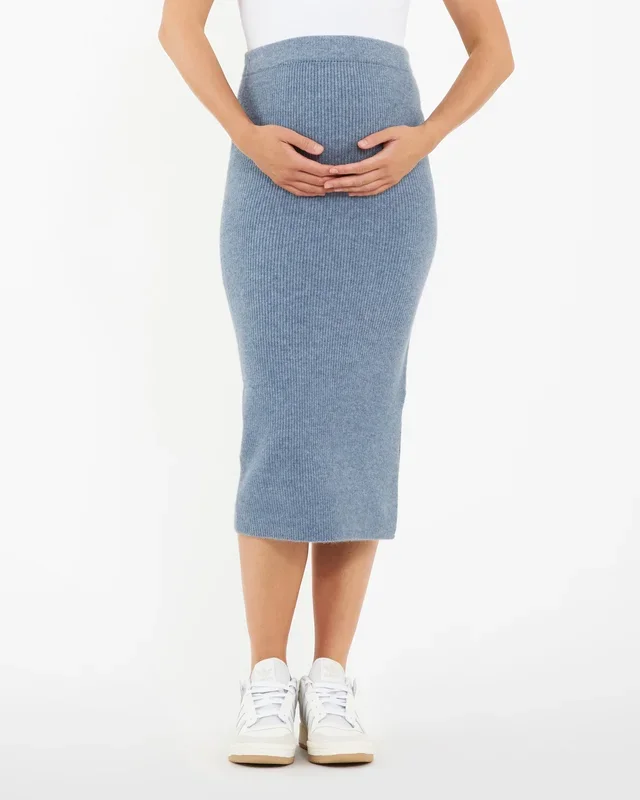 Dani Knit Skirt Denim Marle