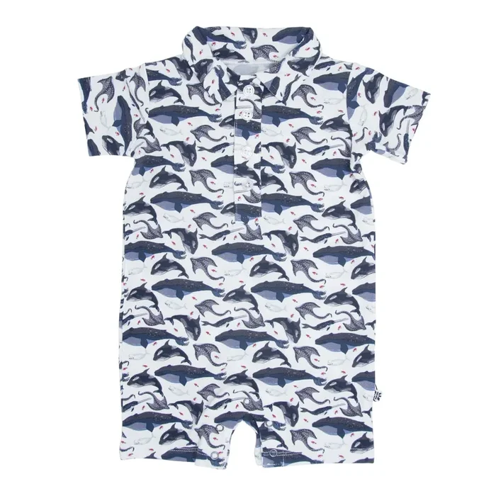 Deep Sea Creatures Whale Polo Romper