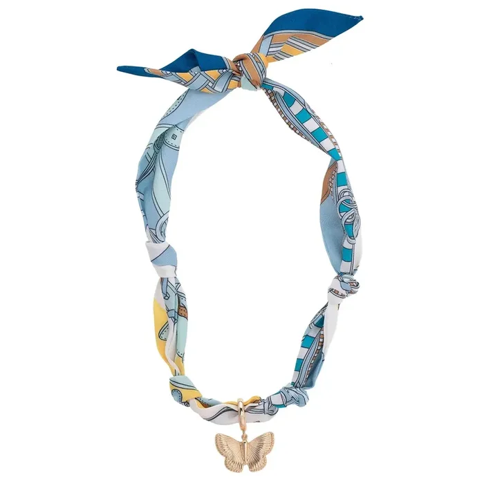 Desiree Butterfly Scarf Necklace | Light Blue