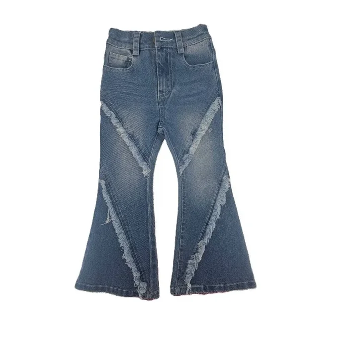 Diagonal flare jeans