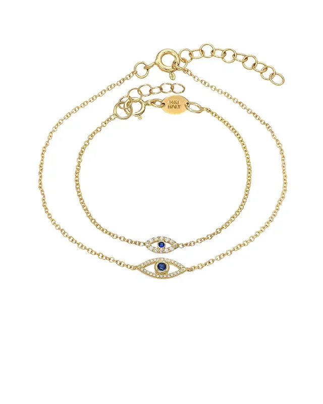 Diamond & Sapphire Evil Eye Bracelets – Mommy + Me