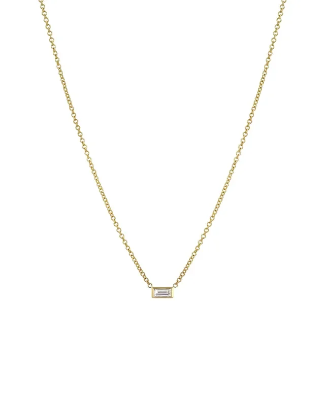 Diamond Baguette Necklace
