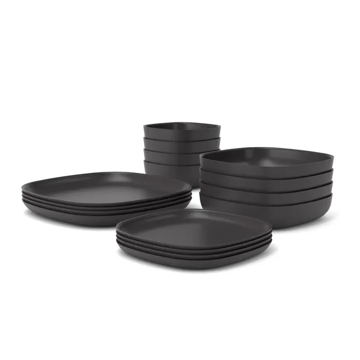 Dining Essentials 16 Piece Set – Black