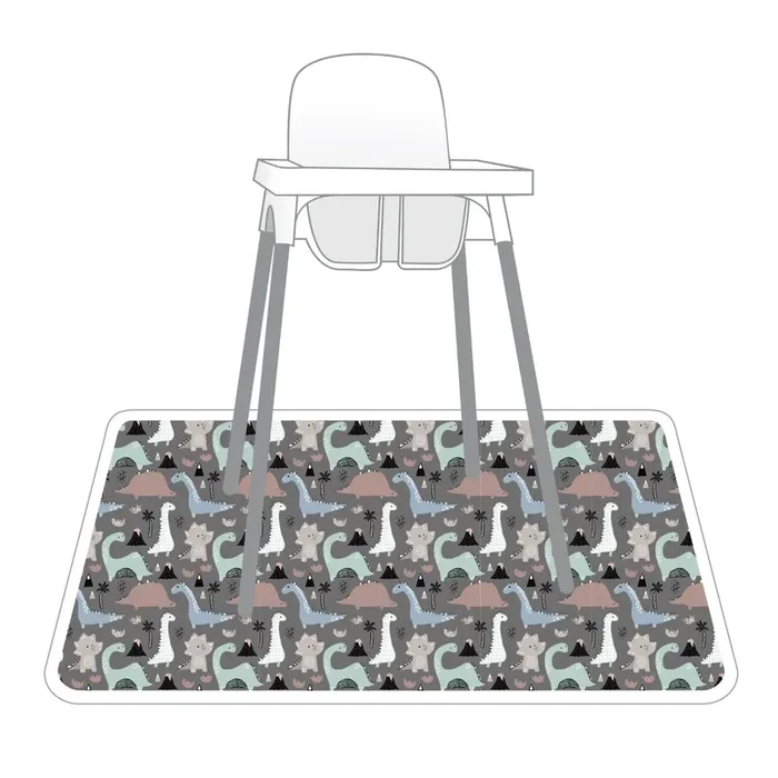 Dinosaur Drawing Splash Mat – A Waterproof Catch-all For Highchair Spills And More!