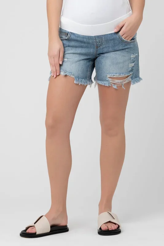 Distressed Denim Umstandsshorts