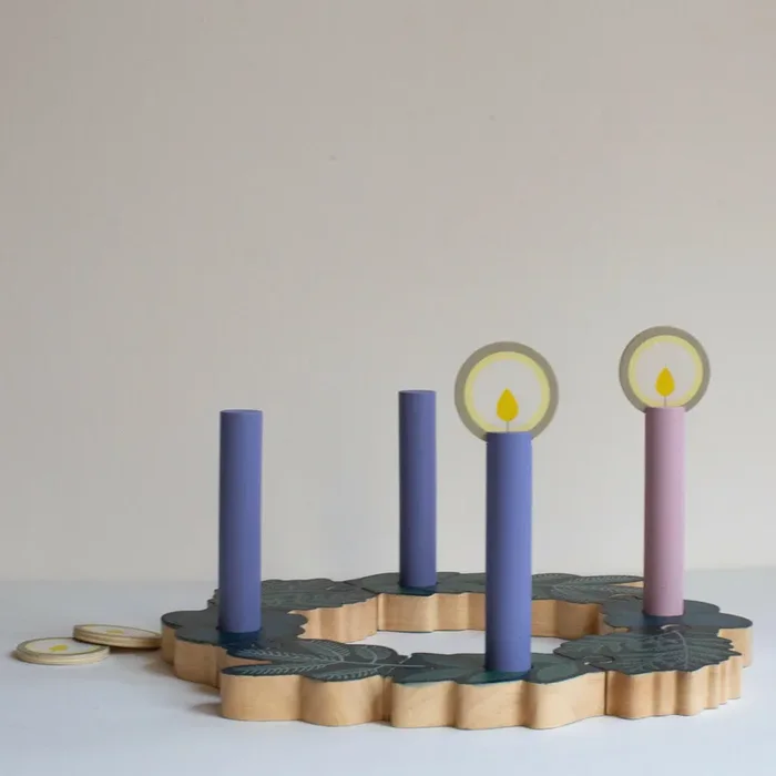 Double-sided Advent To Christmas Wooden Wreath Set