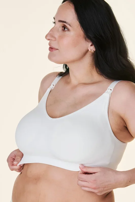 Eco Full Cup Body Silk Seamless Pregnancy and Nursing Bra White
