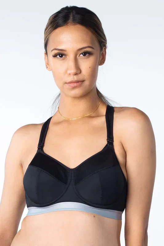 Eco full cup sports nursing bra black