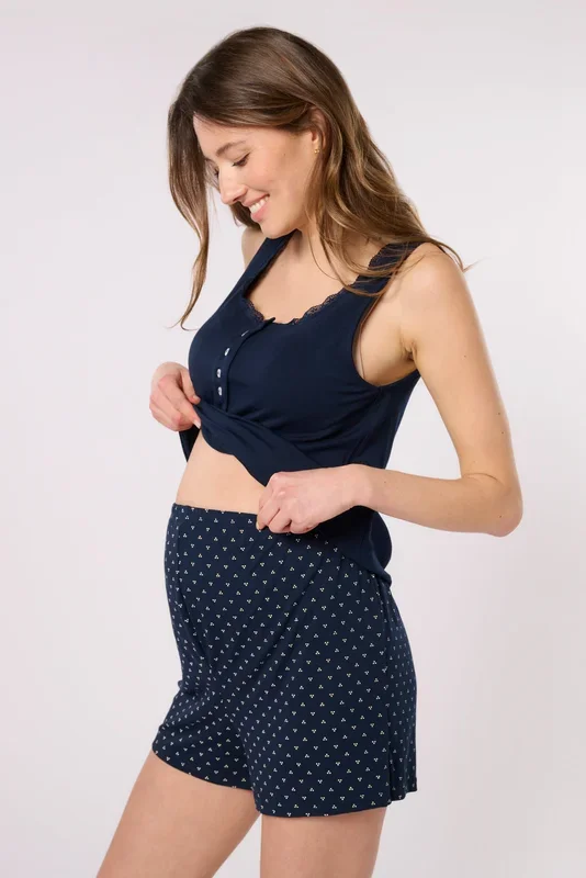 Eco Modal Pyjama Umstandsshorts mit Print