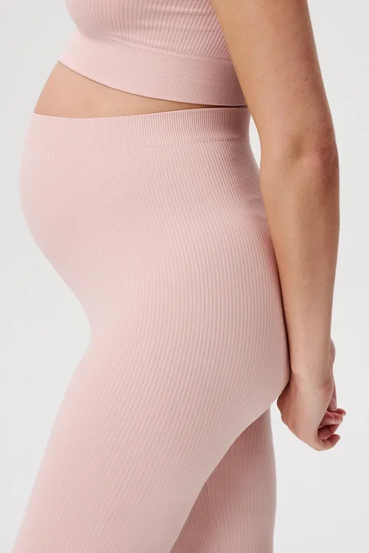 Eco Ribbed Seamless Active Umstandsleggings mauve