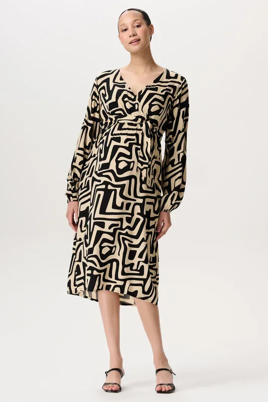 Ecovero maternity and nursing dress with graphic print