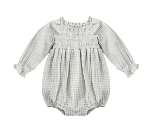 Eden Romper | Blue Gingham