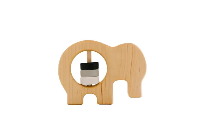 Elephant Wooden Baby Rattle