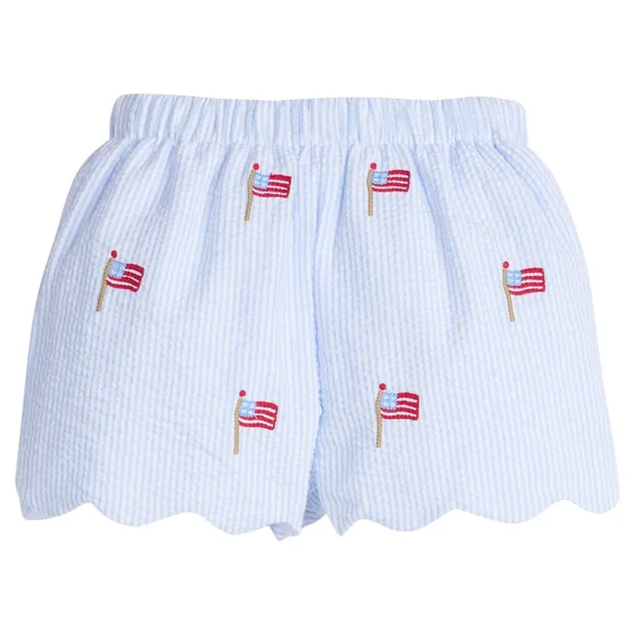 Embroidered Scallop Short – Flags