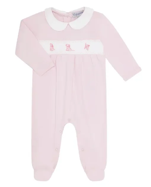 Embroidery Footie | Pink Puppy Love