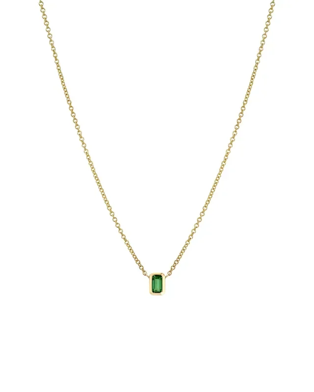 Emerald Cut Emerald Necklace