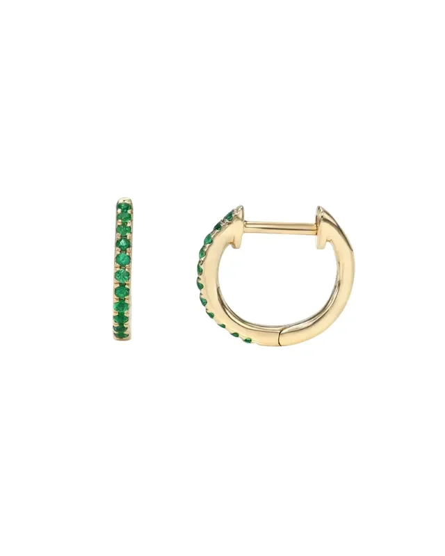 Emerald Huggie Earrings