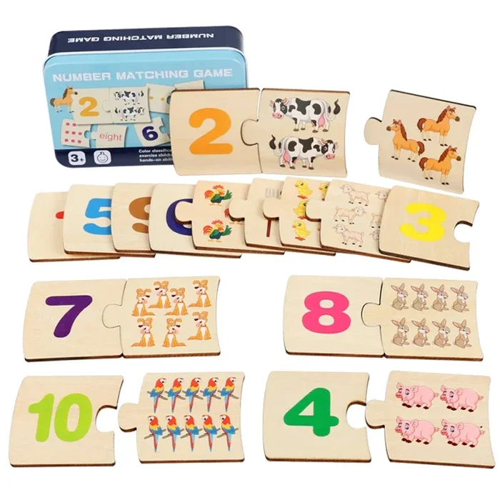 Engaging Wooden Puzzles for Toddlers – Boost Number Recognition and Logical Thinking Skills!