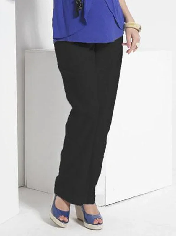 Essential 100% Maternity Linen Black Pants