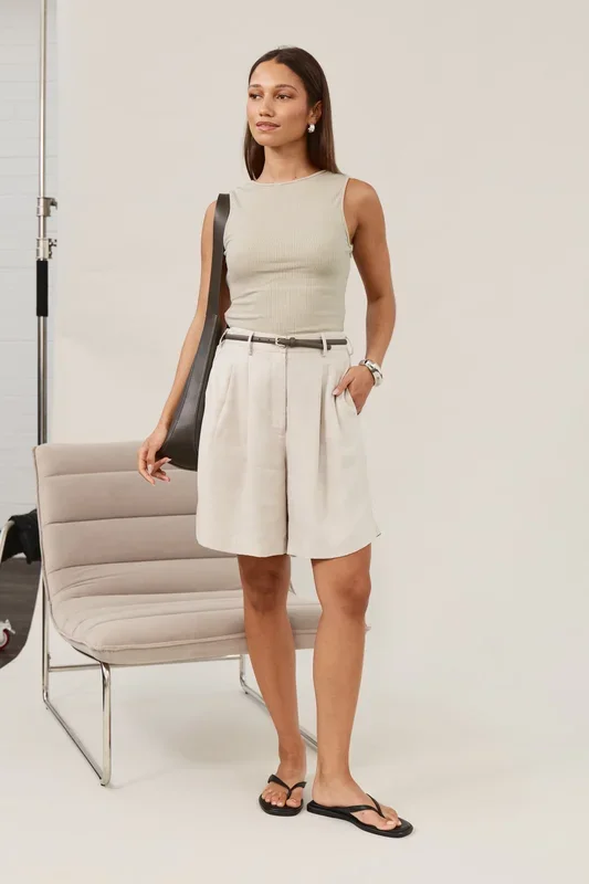 Esta Reversible Ribbed Scoop Neck Tank – Sage