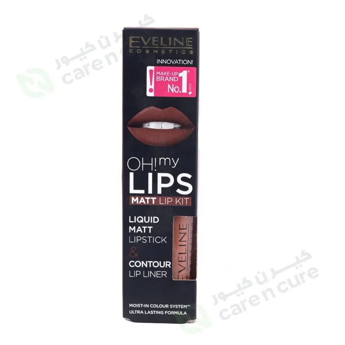 Eveline Oh My Lips Liquid Matte Lipstick Lip Liner No 02 Milky Chocolate