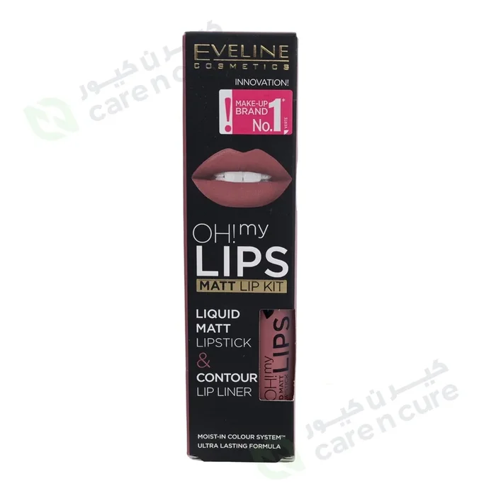 Eveline Oh My Lips Liquid Matte Lipstick Lip Liner No 03 Rose Nude