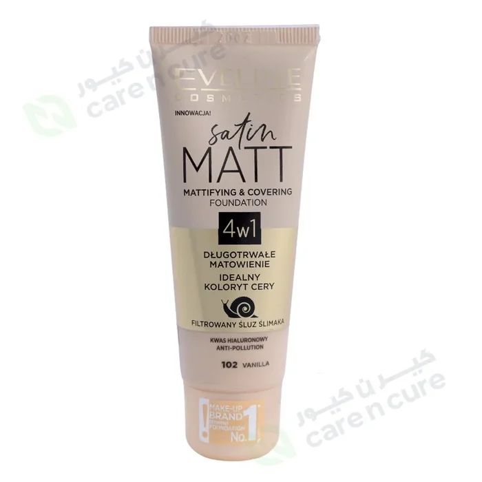 Eveline Satin Matt Mattifying & Covering Foundation 102 Vanilla