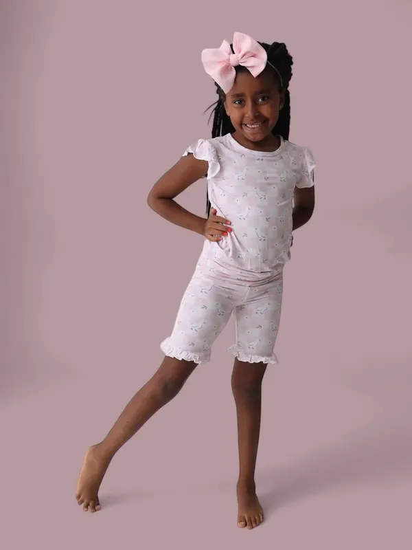 Exclusive Ducks And Daisies Dream Ruffle Short Set