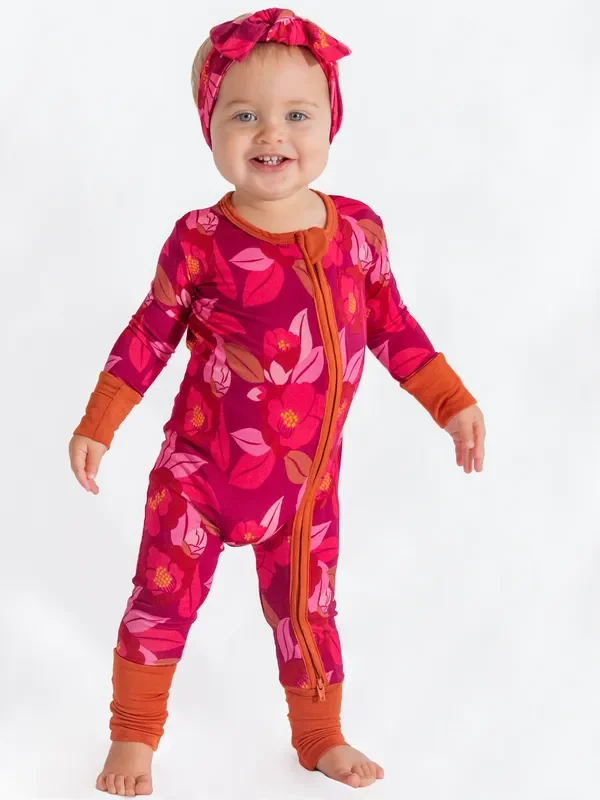 Fall Floral Zip Romper