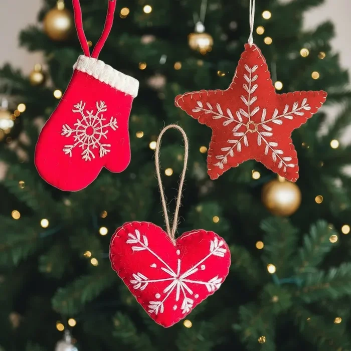 Felf Christamas Ornaments Set Of 3 – Snowflake Christmas Ornaments