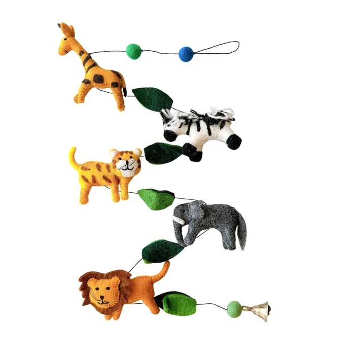 Felt African Safari Animal Garland