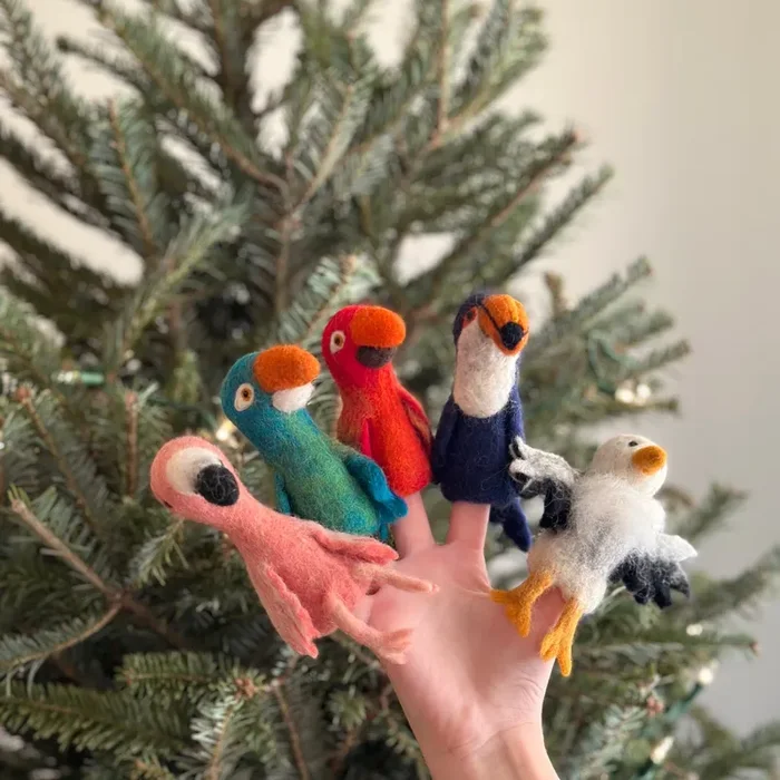 Felt Finger Puppets Set Of 5 – Birds