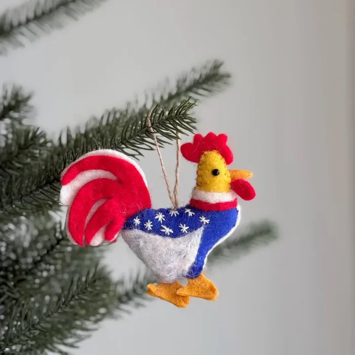 Felt Patriotic Chicken Ornament