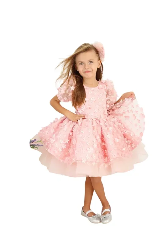 Fiona Pink Party Dress – Layered
