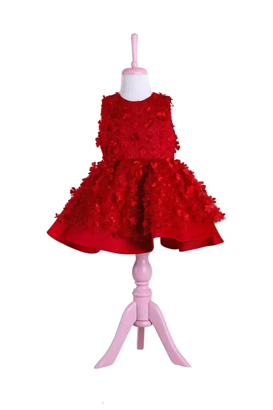 Fiona Red Party Dress – Sleeveless