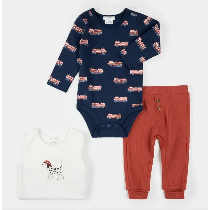 FIRE TRUCK PRINT 3PC SET