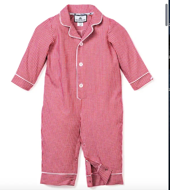 Flannel Romper | Red Mini Gingham