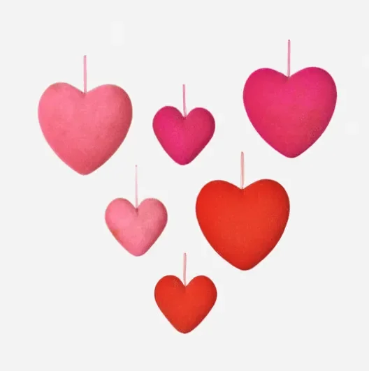 Flocked Heart, Small 6 “
