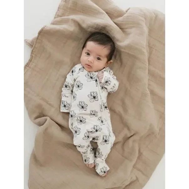 Forever French Baby Bamboo Zip Pajamas – Desert Bloom