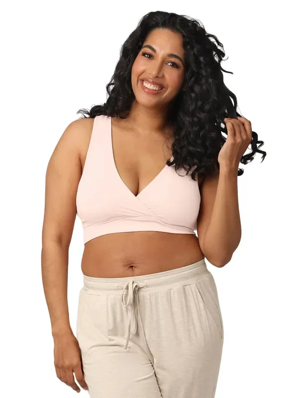 French Terry Racerback Nursing & Sleep Bra | Soft Pink