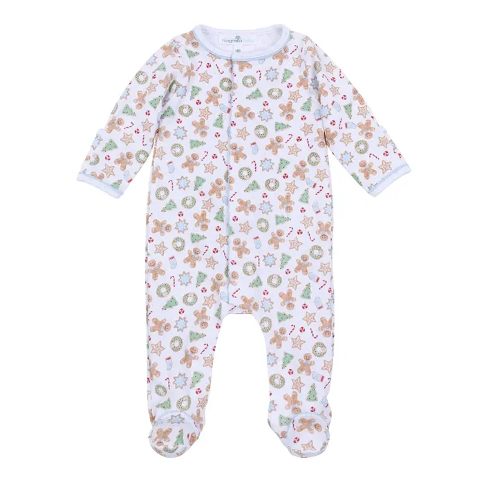 Frosted Wonderland Print Footie – Light Blue