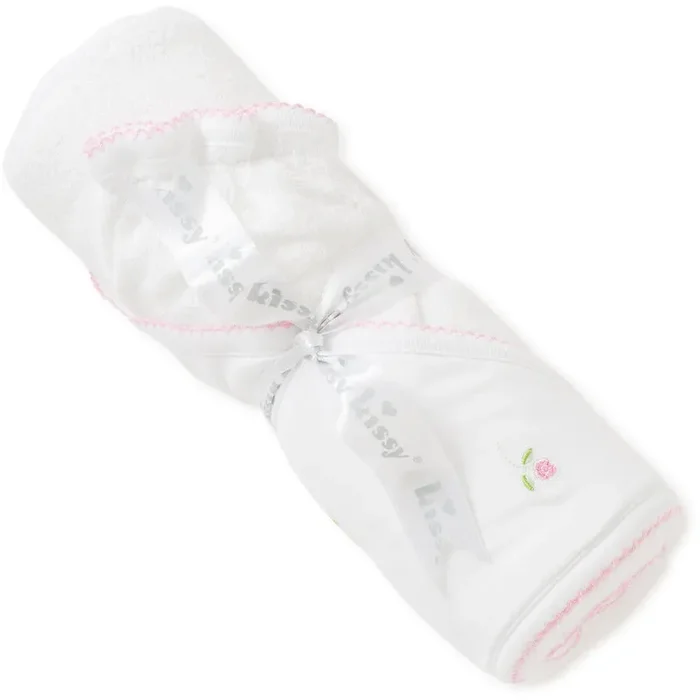 Garden Roses Hooded Towel with Mitt