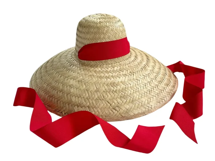Geranium Sun Hat – Long Red Grosgrain Ribbon