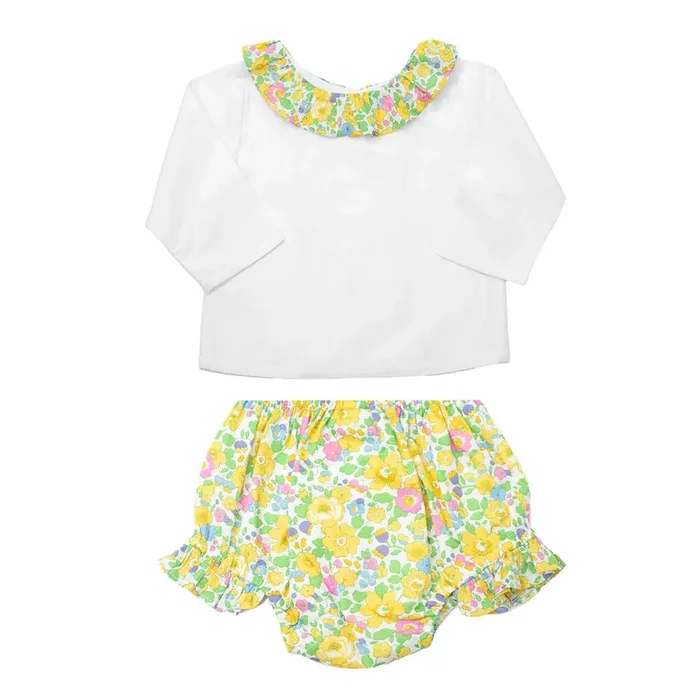 Gift Set | Double Button Blouse And Liberty ‘betsy’ Yellow Bloomer
