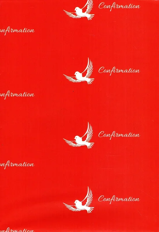 Gift Wrap – Confirmation Red with White Dove