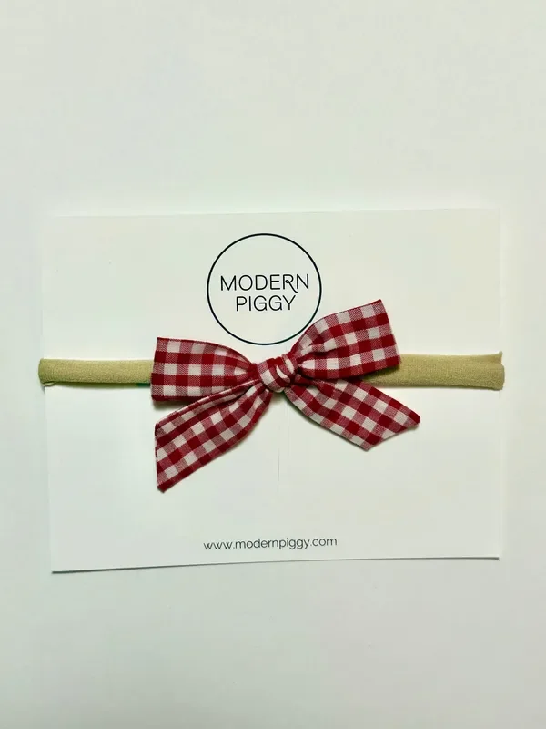 Gingham Glory- Red | Hand-tied Bow