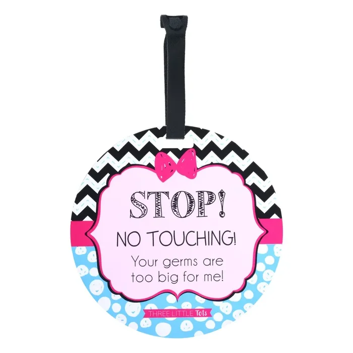 Girl Zig Zag Please Don’t Touch My Baby Car Seat Sign Tag