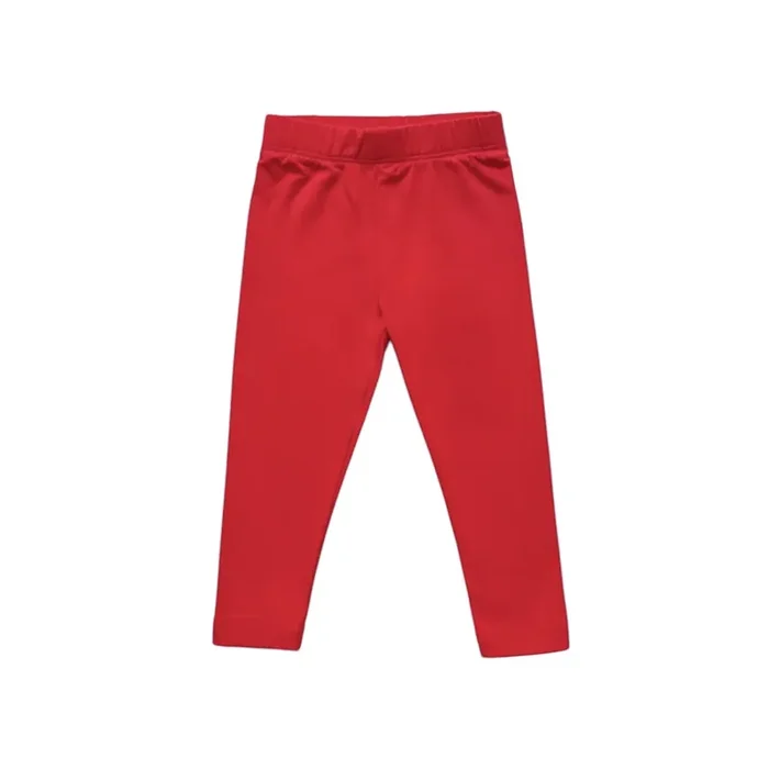 Girls’ Basic Everyday Bamboo Leggings In Cherry Red